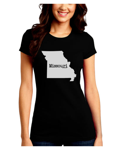 Missouri - United States Shape Juniors Crew Dark T-Shirt-T-Shirts Juniors Tops-TooLoud-Black-Juniors Fitted Small-Davson Sales