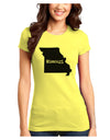 Missouri - United States Shape Juniors T-Shirt-Womens Juniors T-Shirt-TooLoud-Yellow-Juniors Fitted X-Small-Davson Sales