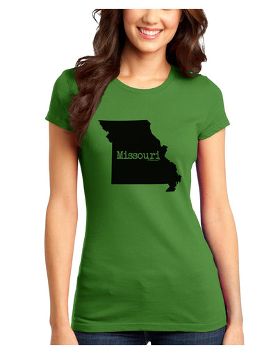 Missouri - United States Shape Juniors T-Shirt-Womens Juniors T-Shirt-TooLoud-Kiwi-Green-Juniors Fitted X-Small-Davson Sales