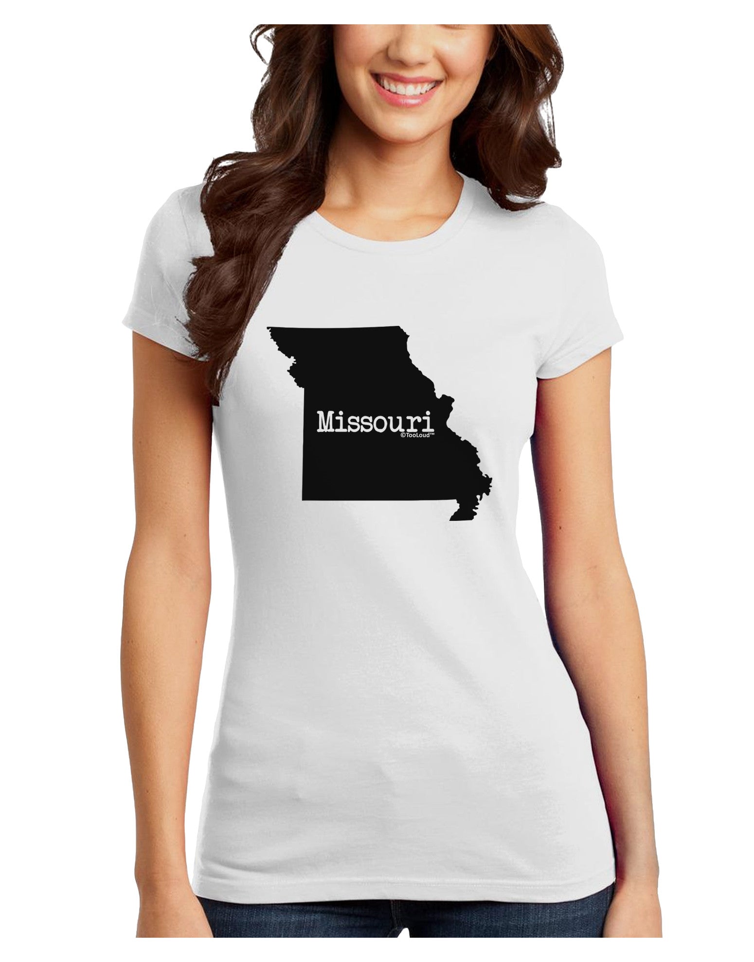 Missouri - United States Shape Juniors T-Shirt-Womens Juniors T-Shirt-TooLoud-White-Juniors Fitted X-Small-Davson Sales
