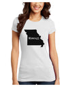 Missouri - United States Shape Juniors T-Shirt-Womens Juniors T-Shirt-TooLoud-White-Juniors Fitted X-Small-Davson Sales