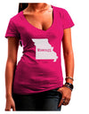 Missouri - United States Shape Juniors V-Neck Dark T-Shirt-Womens V-Neck T-Shirts-TooLoud-Hot-Pink-Juniors Fitted Small-Davson Sales