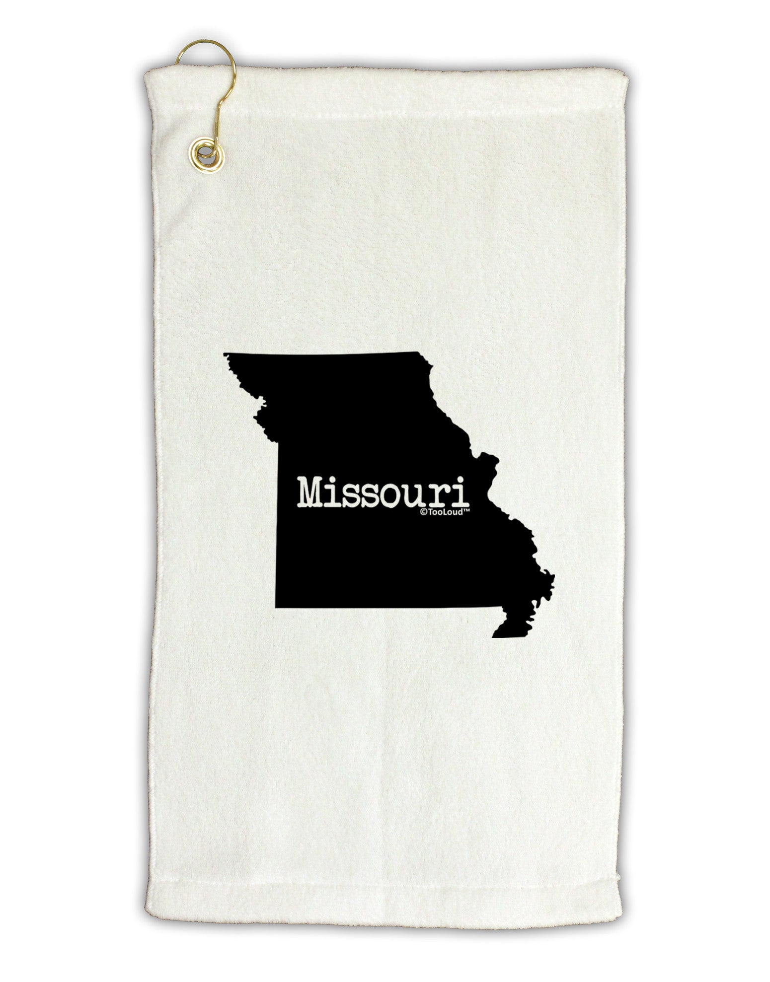 Missouri - United States Shape Micro Terry Gromet Golf Towel 11"x19-Golf Towel-TooLoud-White-Davson Sales