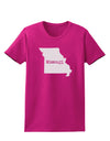 Missouri - United States Shape Womens Dark T-Shirt-TooLoud-Hot-Pink-Small-Davson Sales