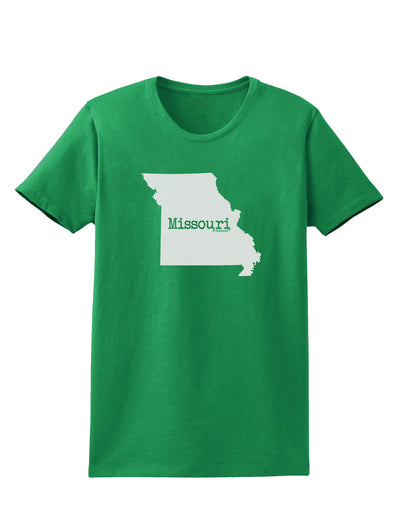 Missouri - United States Shape Womens Dark T-Shirt-TooLoud-Kelly-Green-X-Small-Davson Sales