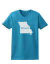 Missouri - United States Shape Womens Dark T-Shirt-TooLoud-Turquoise-X-Small-Davson Sales