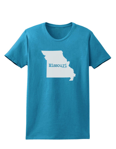 Missouri - United States Shape Womens Dark T-Shirt-TooLoud-Turquoise-X-Small-Davson Sales