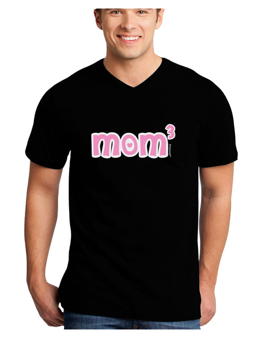 Mom Cubed - Cute Mom of Three Design Adult Dark V-Neck T-Shirt by TooLoud-Mens V-Neck T-Shirt-TooLoud-Black-Small-Davson Sales