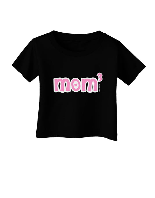 Mom Cubed - Cute Mom of Three Design Infant T-Shirt Dark by TooLoud-Infant T-Shirt-TooLoud-Black-06-Months-Davson Sales