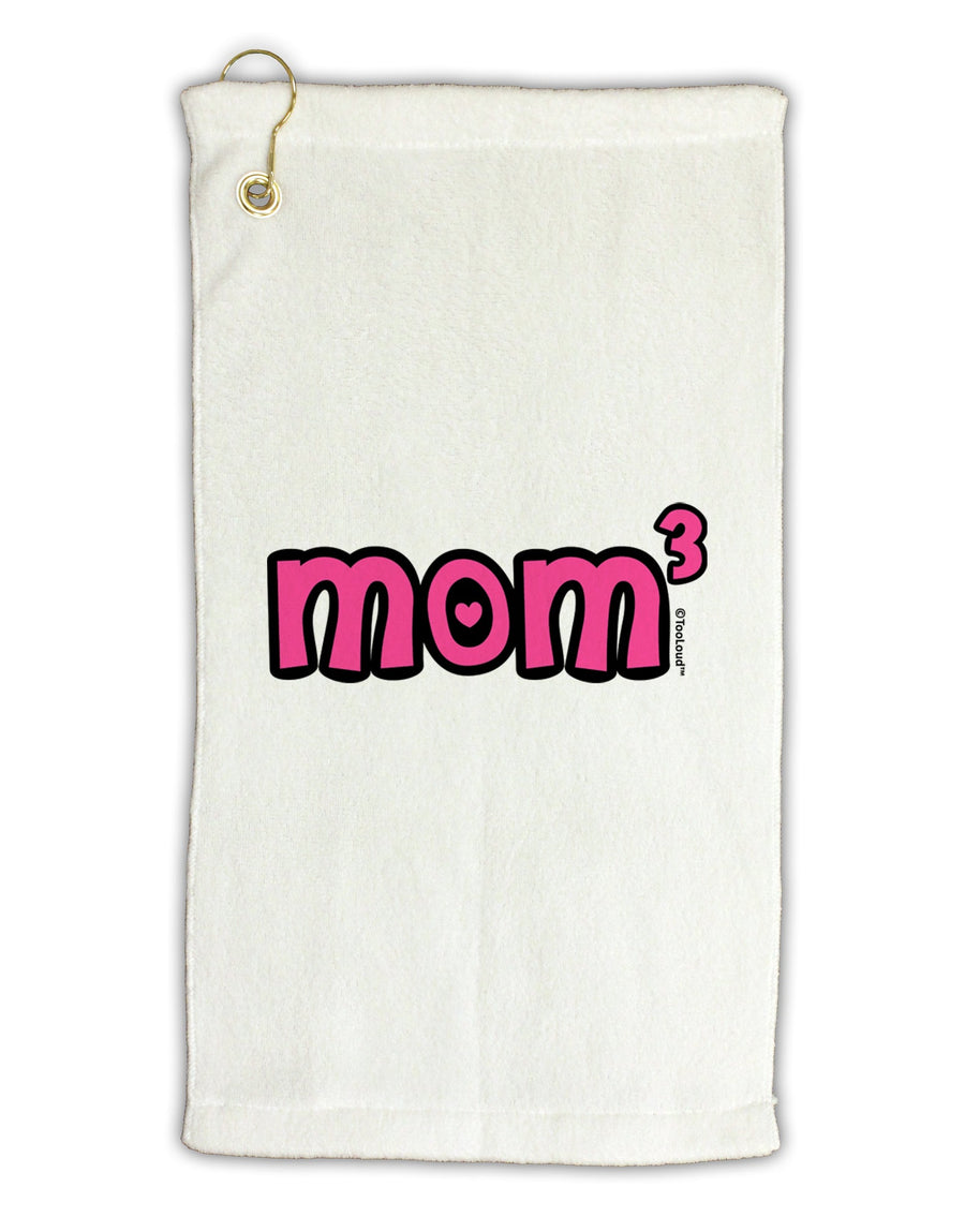 Mom Cubed - Cute Mom of Three Design Micro Terry Gromet Golf Towel 16 x 25 inch by TooLoud-Golf Towel-TooLoud-White-Davson Sales