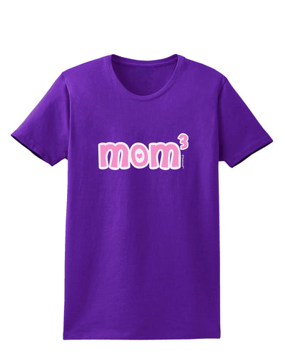 Mom Cubed - Cute Mom of Three Design Womens Dark T-Shirt by TooLoud-Womens T-Shirt-TooLoud-Purple-X-Small-Davson Sales