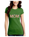 Mom Flowers Design Juniors Crew Dark T-Shirt by TooLoud-T-Shirts Juniors Tops-TooLoud-Kiwi-Green-Juniors Fitted X-Small-Davson Sales