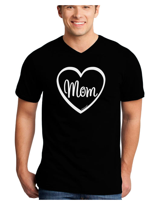 Mom Heart Design Adult Dark V-Neck T-Shirt by TooLoud-Mens V-Neck T-Shirt-TooLoud-Black-Small-Davson Sales