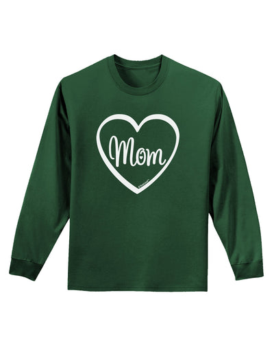 Mom Heart Design Adult Long Sleeve Dark T-Shirt by TooLoud-TooLoud-Dark-Green-Small-Davson Sales