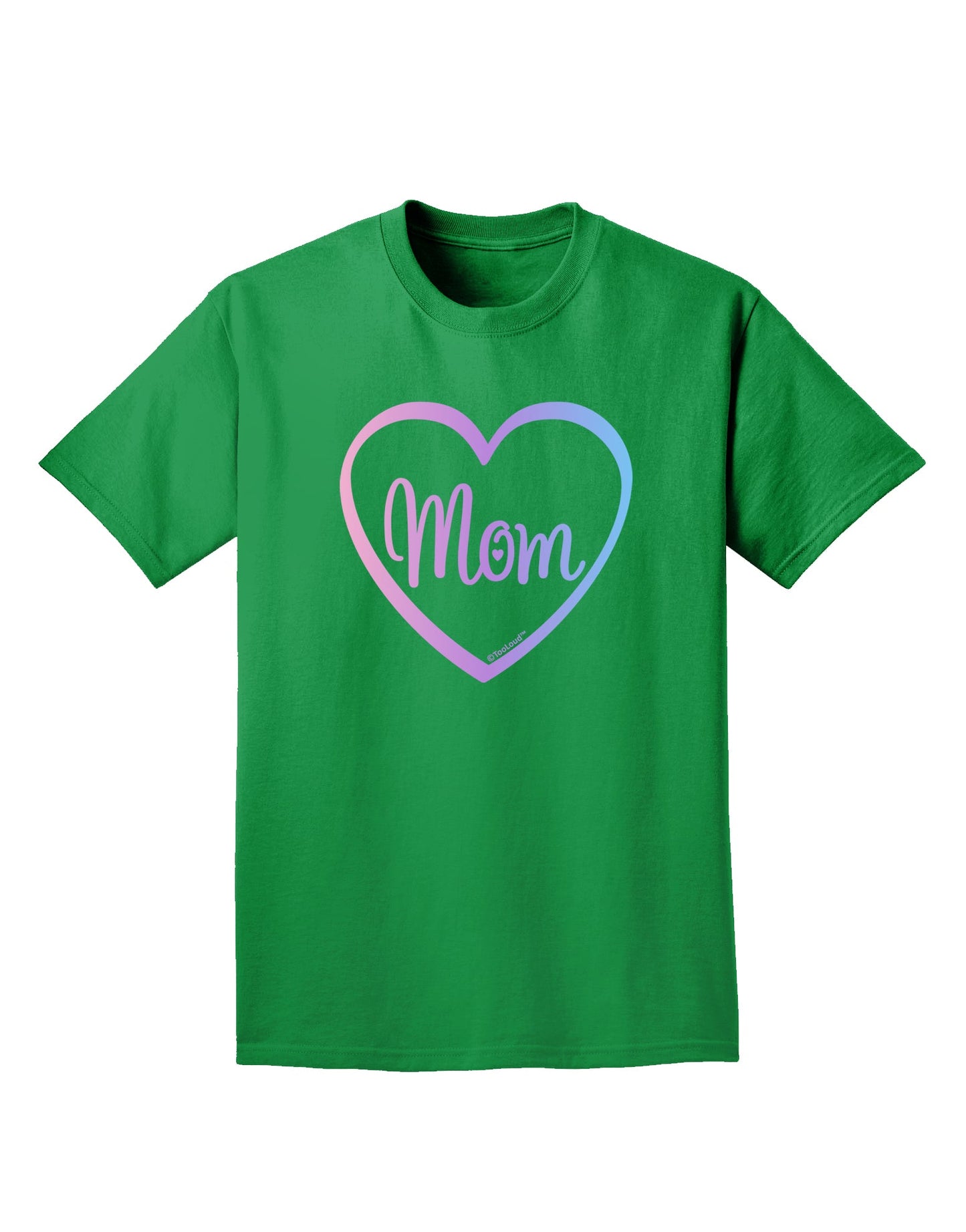 Mom Heart Design - Gradient Colors Adult Dark T-Shirt by TooLoud-Mens T-Shirt-TooLoud-Kelly-Green-Small-Davson Sales