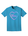 Mom Heart Design - Gradient Colors Adult Dark T-Shirt by TooLoud-Mens T-Shirt-TooLoud-Turquoise-Small-Davson Sales