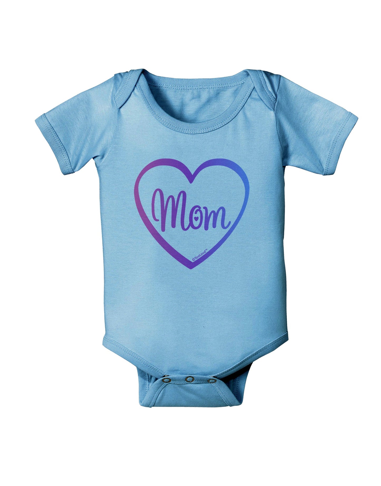 Mom Heart Design - Gradient Colors Baby Romper Bodysuit by TooLoud-Baby Romper-TooLoud-Light-Blue-06-Months-Davson Sales