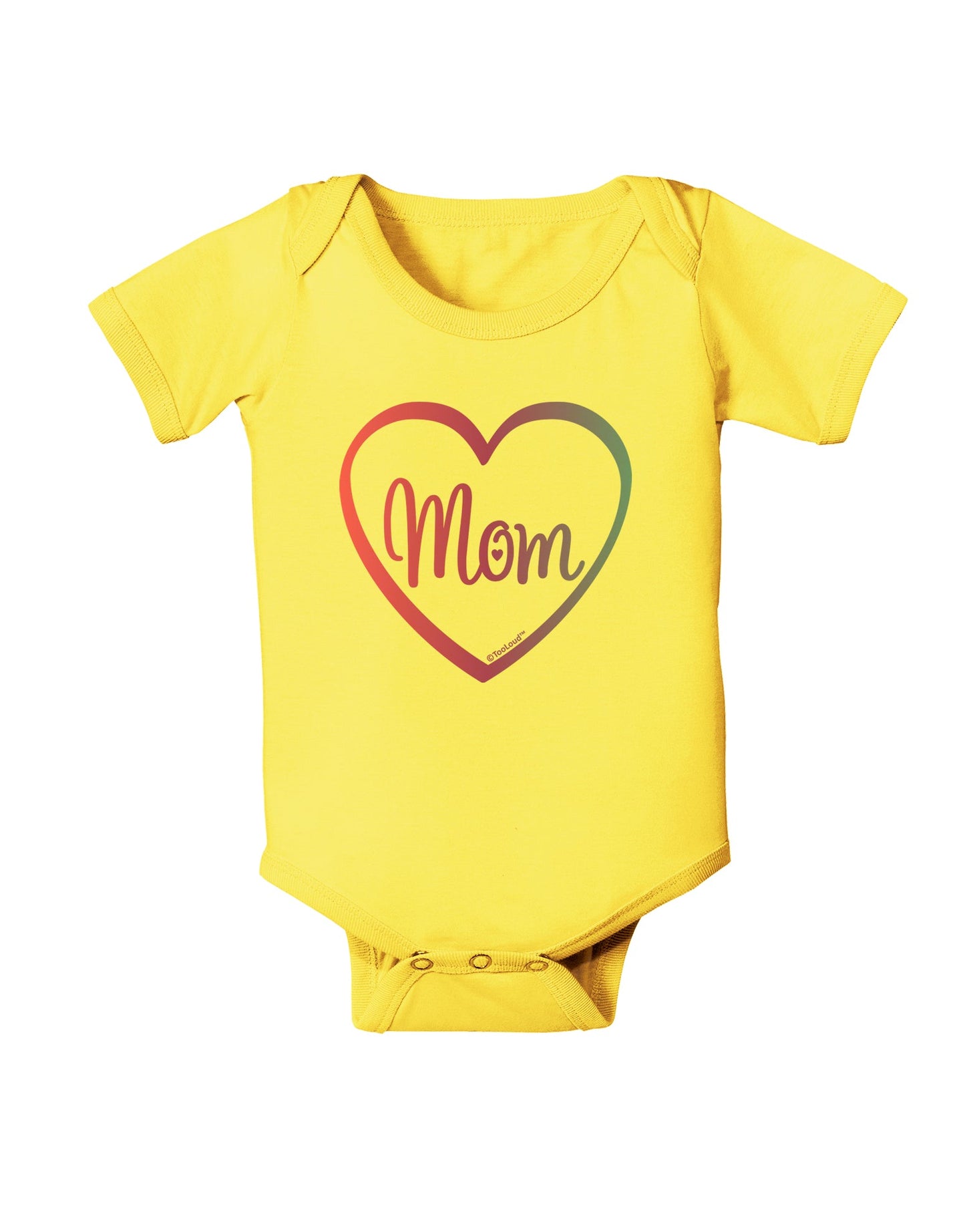 Mom Heart Design - Gradient Colors Baby Romper Bodysuit by TooLoud-Baby Romper-TooLoud-Yellow-06-Months-Davson Sales