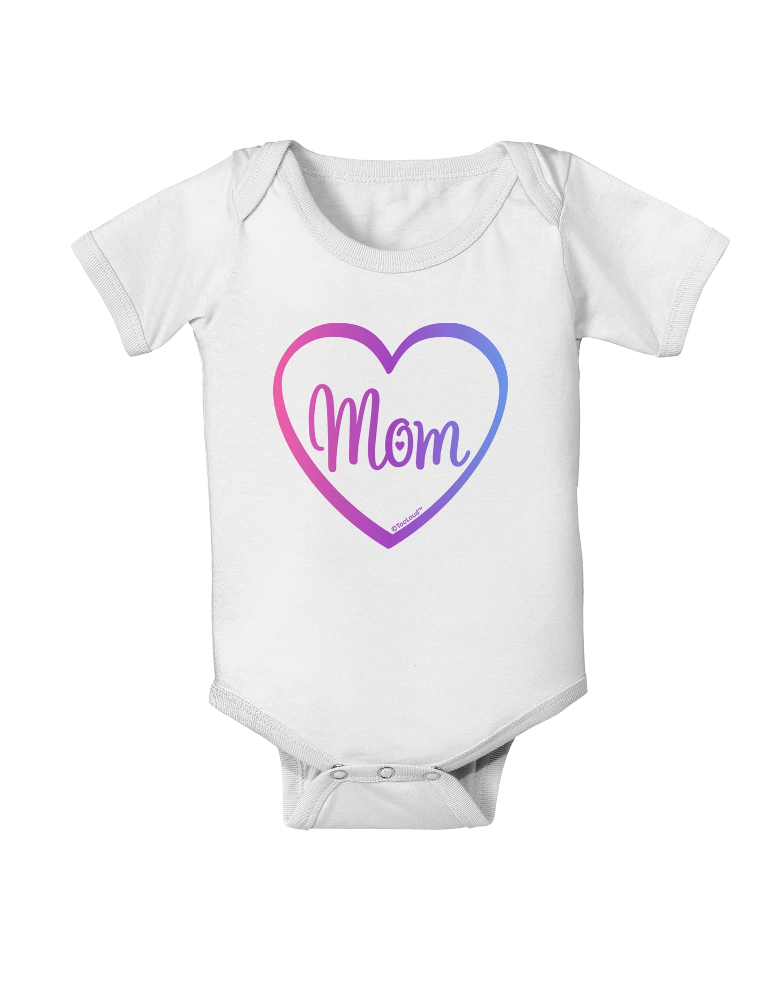 Mom Heart Design - Gradient Colors Baby Romper Bodysuit by TooLoud-Baby Romper-TooLoud-White-06-Months-Davson Sales