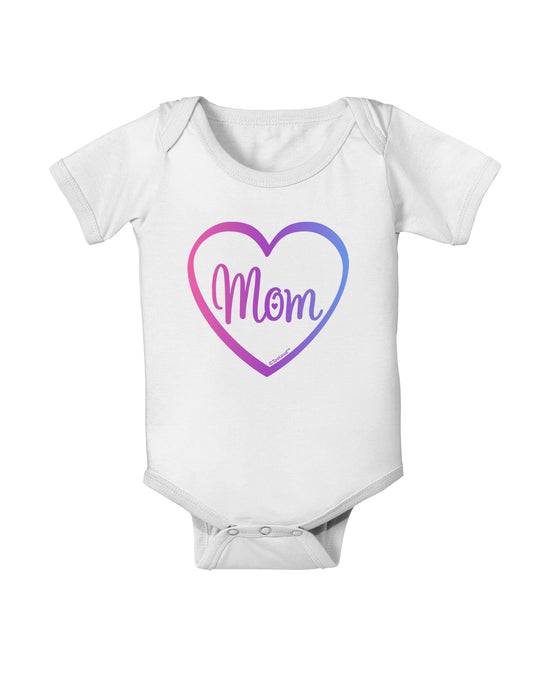 Mom Heart Design - Gradient Colors Baby Romper Bodysuit by TooLoud-Baby Romper-TooLoud-White-06-Months-Davson Sales