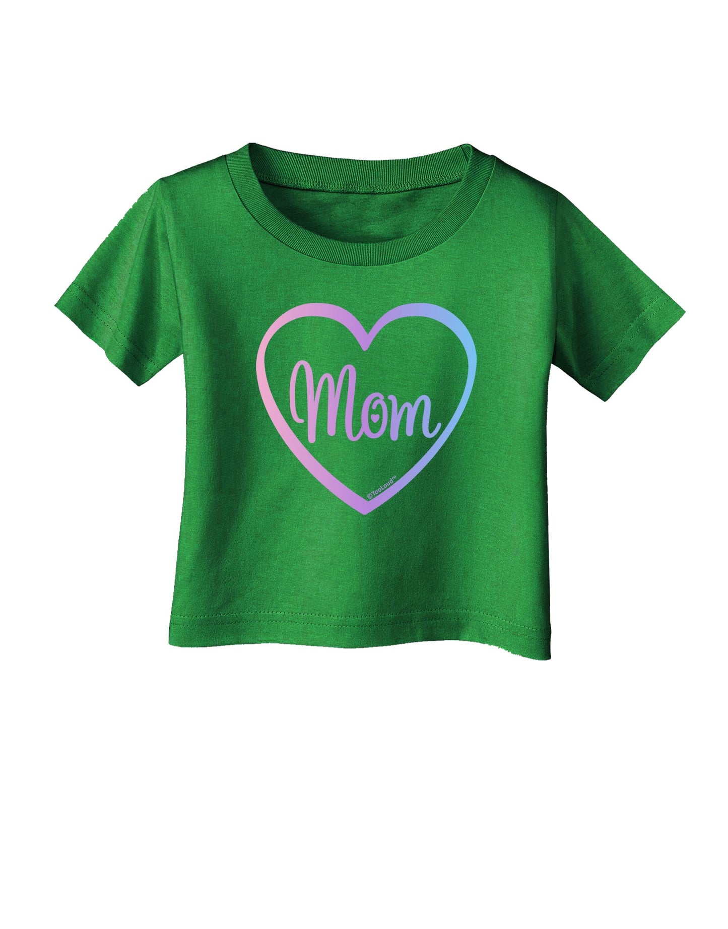 Mom Heart Design - Gradient Colors Infant T-Shirt Dark by TooLoud-Infant T-Shirt-TooLoud-Clover-Green-06-Months-Davson Sales