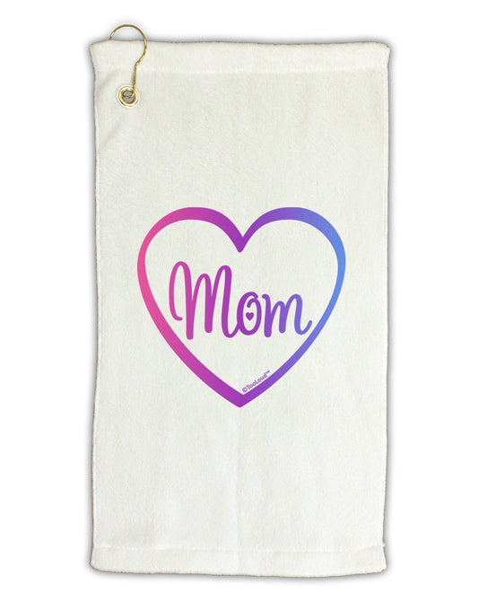 Mom Heart Design - Gradient Colors Micro Terry Gromet Golf Towel 16 x 25 inch by TooLoud-Golf Towel-TooLoud-White-Davson Sales