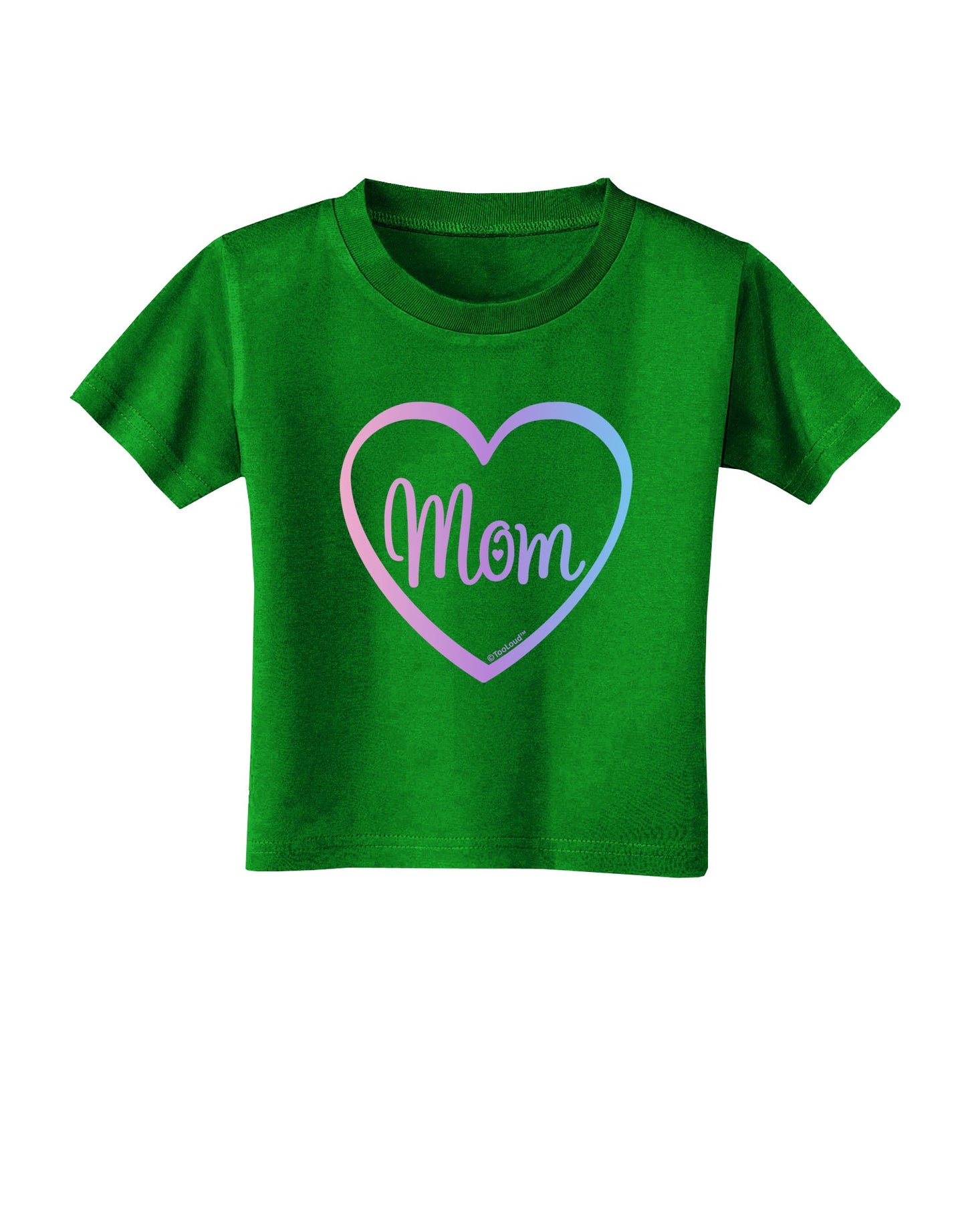 Mom Heart Design - Gradient Colors Toddler T-Shirt Dark by TooLoud-Toddler T-Shirt-TooLoud-Clover-Green-2T-Davson Sales
