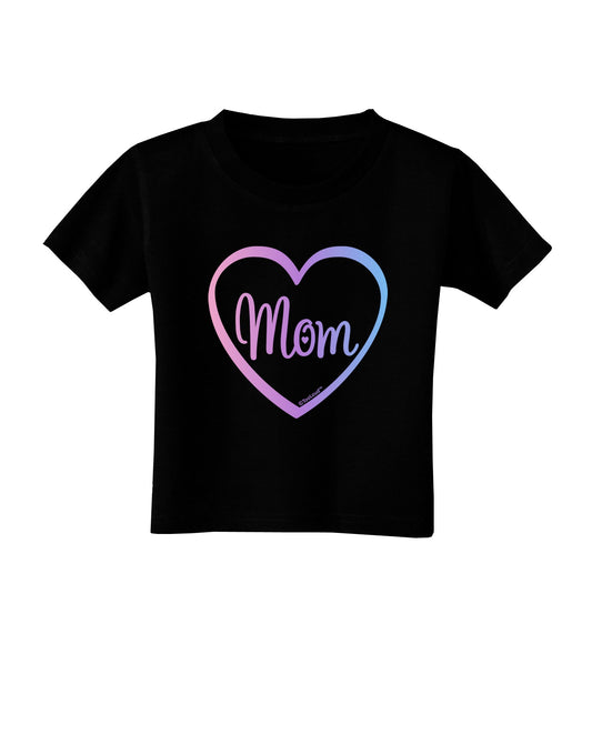 Mom Heart Design - Gradient Colors Toddler T-Shirt Dark by TooLoud-Toddler T-Shirt-TooLoud-Black-2T-Davson Sales