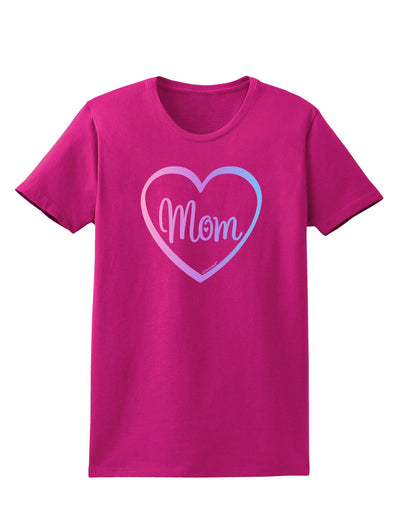Mom Heart Design - Gradient Colors Womens Dark T-Shirt by TooLoud-Womens T-Shirt-TooLoud-Hot-Pink-Small-Davson Sales
