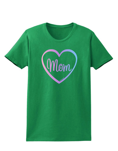 Mom Heart Design - Gradient Colors Womens Dark T-Shirt by TooLoud-Womens T-Shirt-TooLoud-Kelly-Green-X-Small-Davson Sales
