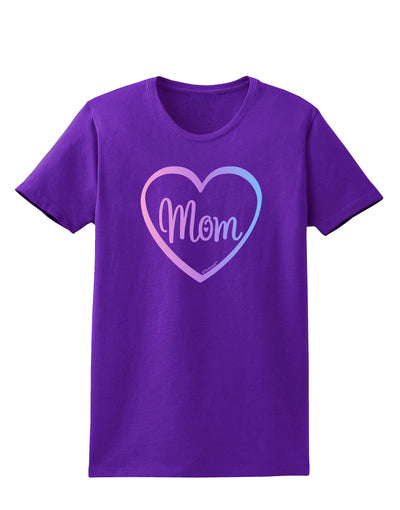 Mom Heart Design - Gradient Colors Womens Dark T-Shirt by TooLoud-Womens T-Shirt-TooLoud-Purple-X-Small-Davson Sales