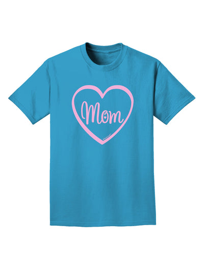 Mom Heart Design - Pink Adult Dark T-Shirt by TooLoud-Mens T-Shirt-TooLoud-Turquoise-Small-Davson Sales