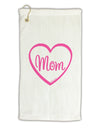 Mom Heart Design - Pink Micro Terry Gromet Golf Towel 16 x 25 inch by TooLoud-Golf Towel-TooLoud-White-Davson Sales