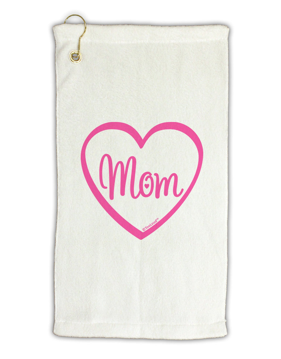 Mom Heart Design - Pink Micro Terry Gromet Golf Towel 16 x 25 inch by TooLoud-Golf Towel-TooLoud-White-Davson Sales