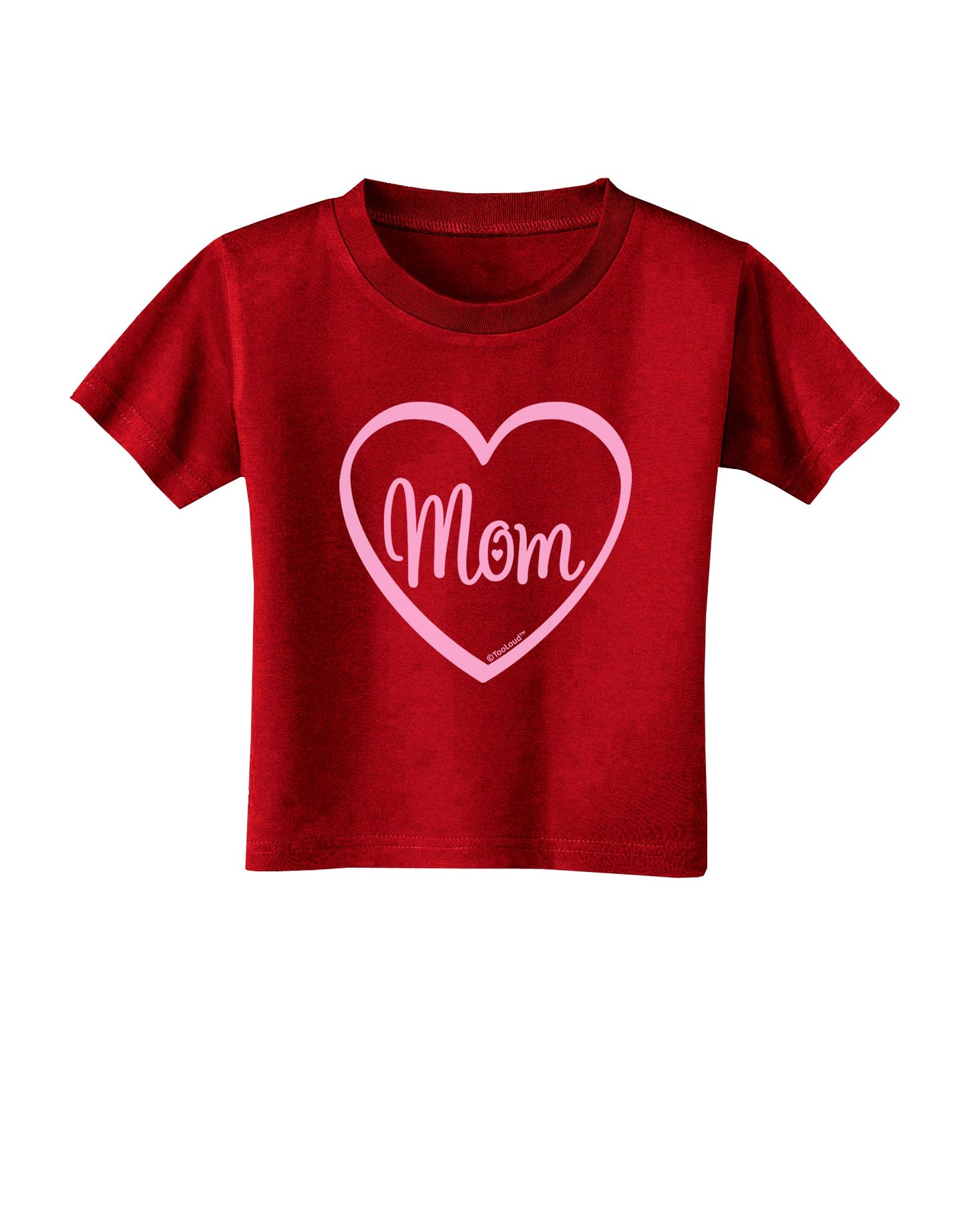 Mom Heart Design - Pink Toddler T-Shirt Dark by TooLoud-Toddler T-Shirt-TooLoud-Red-2T-Davson Sales