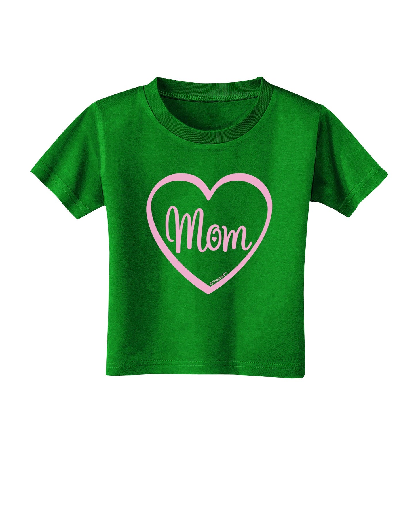Mom Heart Design - Pink Toddler T-Shirt Dark by TooLoud-Toddler T-Shirt-TooLoud-Clover-Green-2T-Davson Sales