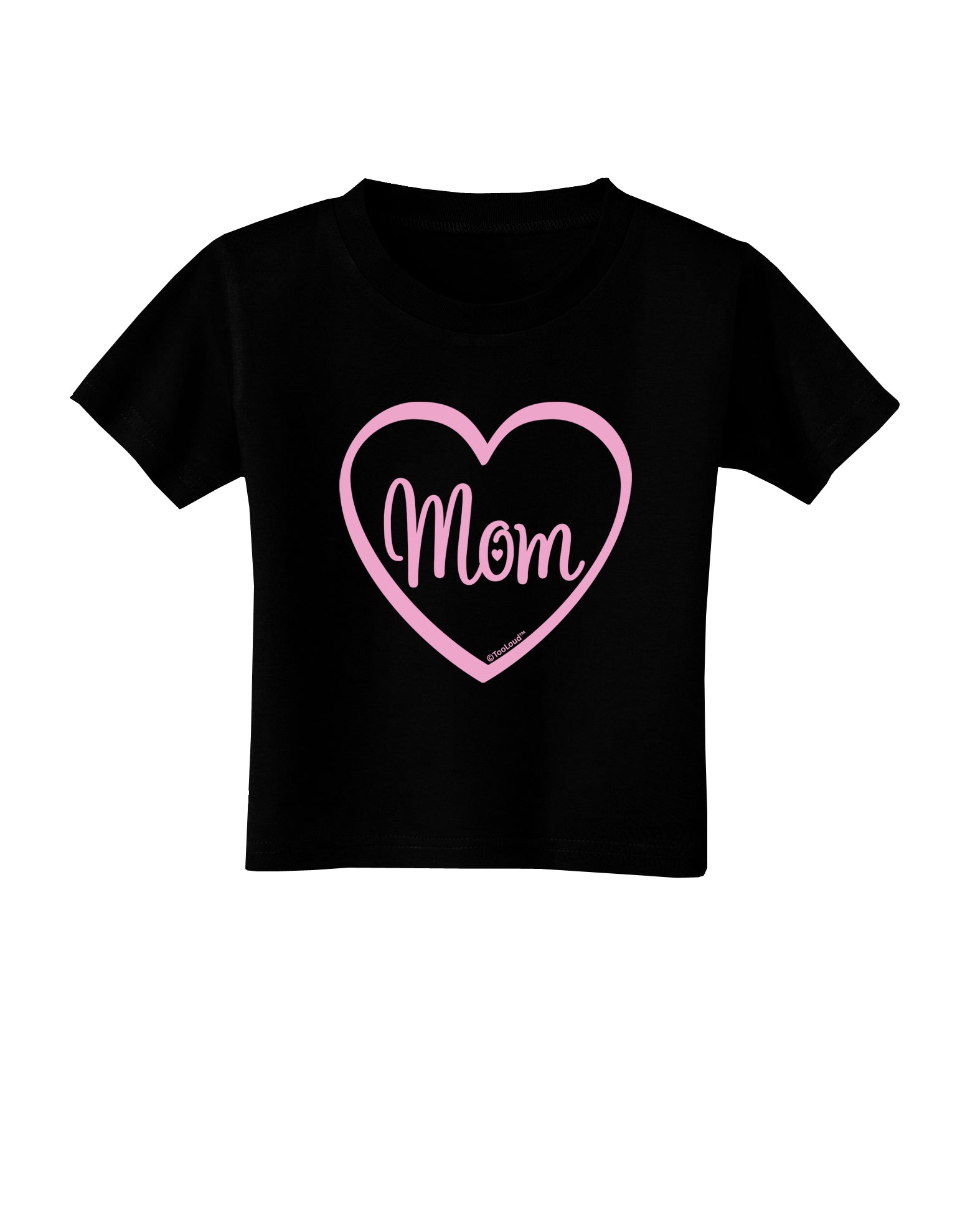 Mom Heart Design - Pink Toddler T-Shirt Dark by TooLoud-Toddler T-Shirt-TooLoud-Black-2T-Davson Sales