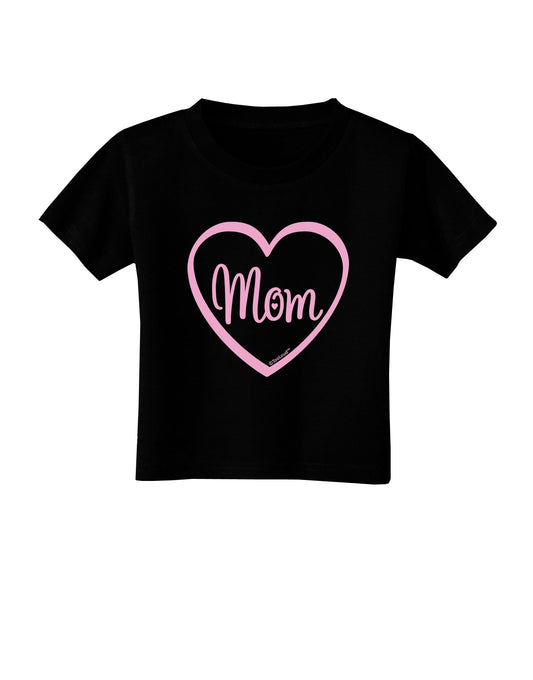 Mom Heart Design - Pink Toddler T-Shirt Dark by TooLoud-Toddler T-Shirt-TooLoud-Black-2T-Davson Sales