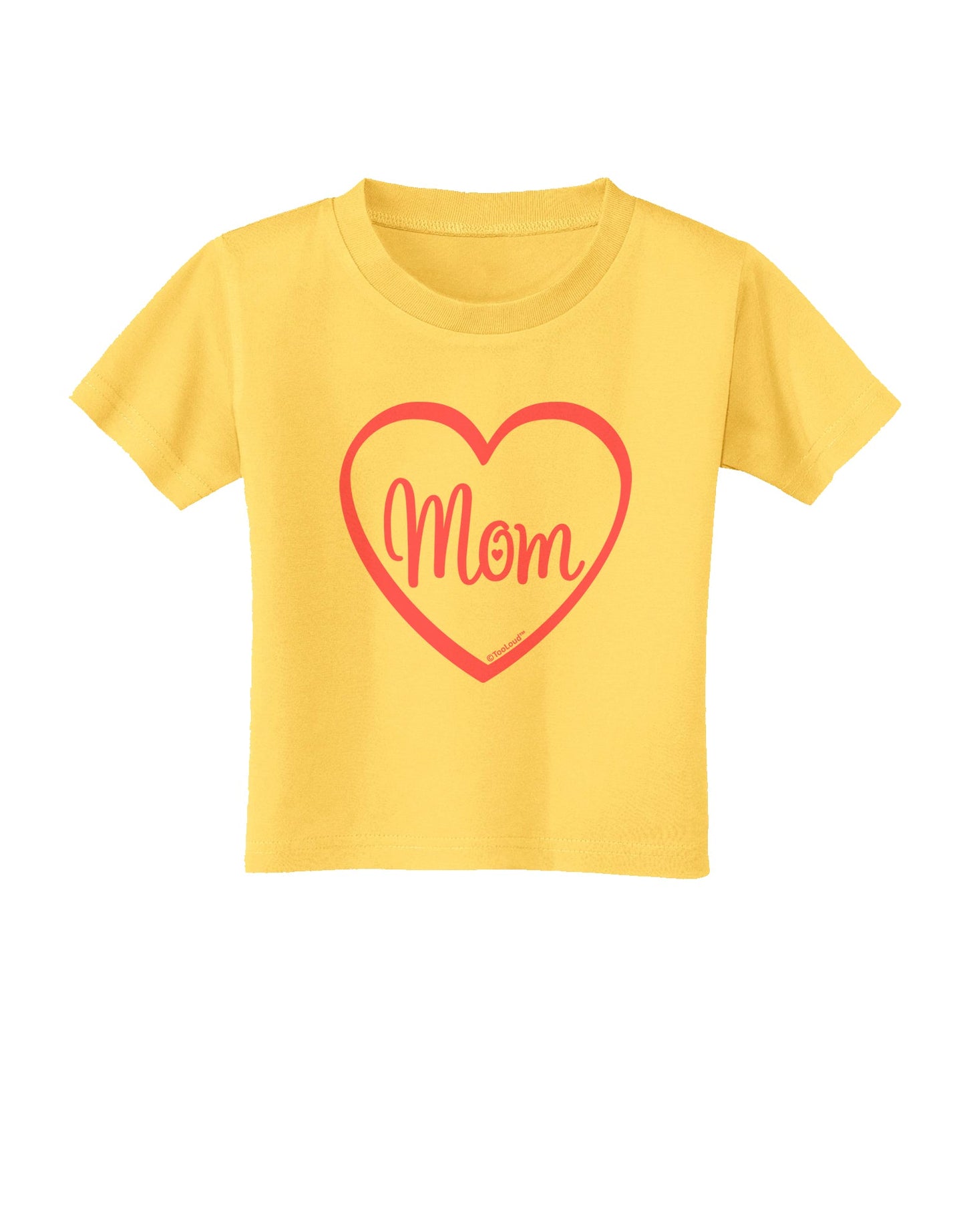 Mom Heart Design - Pink Toddler T-Shirt by TooLoud-Toddler T-Shirt-TooLoud-Yellow-2T-Davson Sales