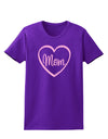 Mom Heart Design - Pink Womens Dark T-Shirt by TooLoud-Womens T-Shirt-TooLoud-Purple-X-Small-Davson Sales