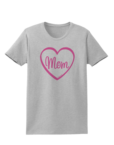 Mom Heart Design - Pink Womens T-Shirt by TooLoud-Womens T-Shirt-TooLoud-AshGray-X-Small-Davson Sales