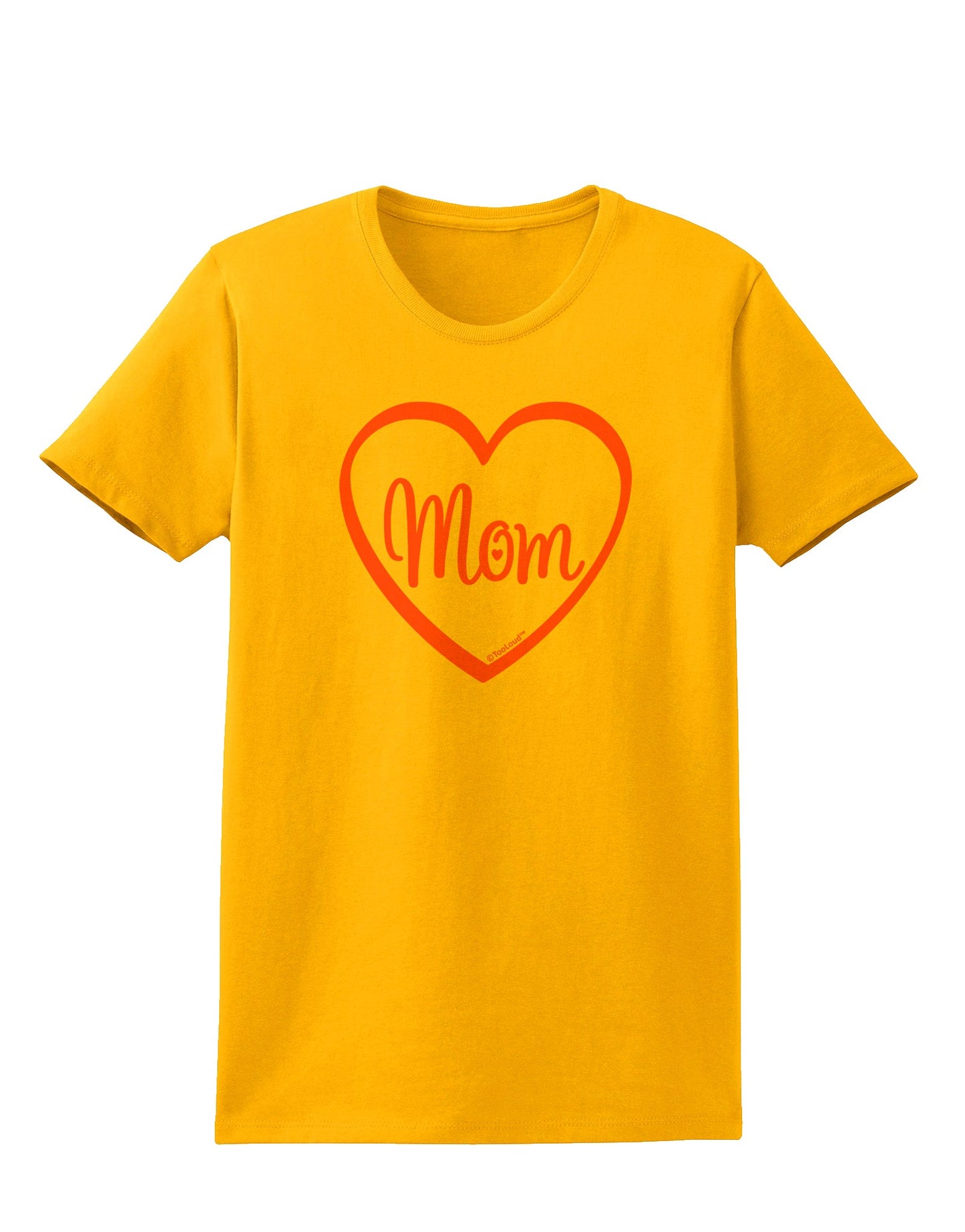 Mom Heart Design - Pink Womens T-Shirt by TooLoud-Womens T-Shirt-TooLoud-Gold-X-Small-Davson Sales