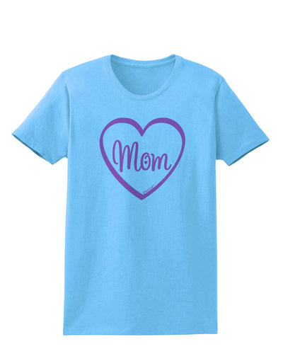 Mom Heart Design - Pink Womens T-Shirt by TooLoud-Womens T-Shirt-TooLoud-Aquatic-Blue-X-Small-Davson Sales