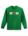 Mom Pixel Heart Adult Long Sleeve Dark T-Shirt-TooLoud-Kelly-Green-Small-Davson Sales