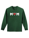 Mom Pixel Heart Adult Long Sleeve Dark T-Shirt-TooLoud-Dark-Green-Small-Davson Sales