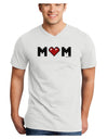 Mom Pixel Heart Adult V-Neck T-shirt-Mens V-Neck T-Shirt-TooLoud-White-Small-Davson Sales