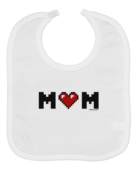 Mom Pixel Heart Baby Bib
