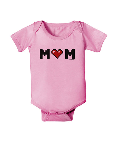 Mom Pixel Heart Baby Romper Bodysuit-Baby Romper-TooLoud-Light-Pink-06-Months-Davson Sales