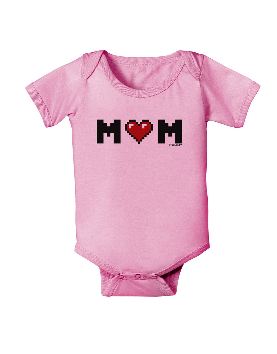 Mom Pixel Heart Baby Romper Bodysuit-Baby Romper-TooLoud-White-06-Months-Davson Sales