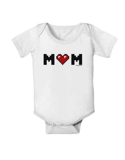 Mom Pixel Heart Baby Romper Bodysuit-Baby Romper-TooLoud-White-06-Months-Davson Sales